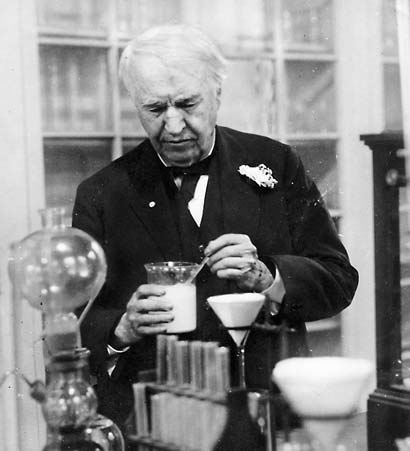 Edison at work in his lab