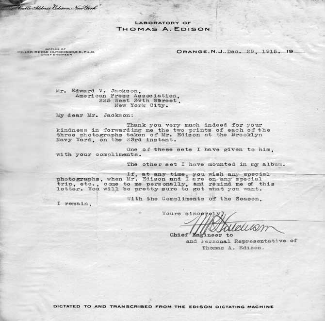 Edison letter